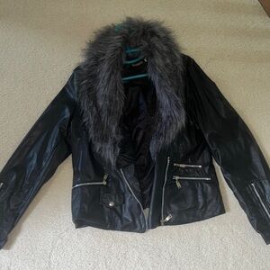 Faux Fur Vegan leather jacket